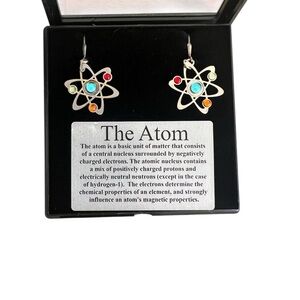 The Atom Multicolor Science-Inspired Earrings VINTAGE Drop Dangle